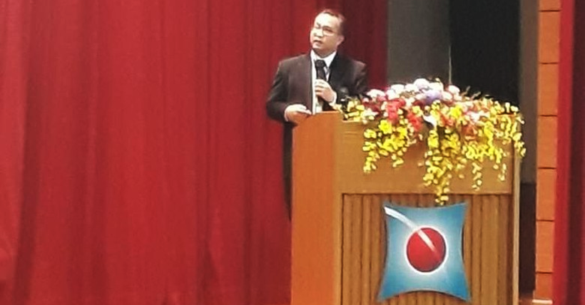 Rektor IPB Arif Satria saat diundang sebagai pembicara utama dalam Konferensi Global Ecology, Agriculture and Rural Uplift Program (GEAR UP) ke-5 di Taiwan. (Foto: dok. IPB)