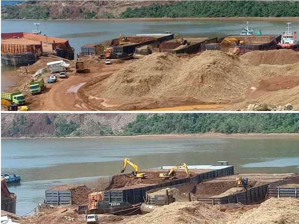 Sejumlah tongkang pengangkut ore nikel milik beberapa perusahaan tambang di Kolaka Utara