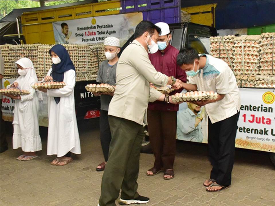 Menteri Pertanian, Syahrul Yasin Limpo (Mentan SYL) mengambil langkah kongkret guna menstabilkan harga telur peternak mandiri, yakni menyerap 1 juta telur. (Foto: Kementan)
