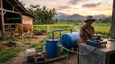 ilustrasi Cara Membuat Biogas Kotoran Sapi di Rumah