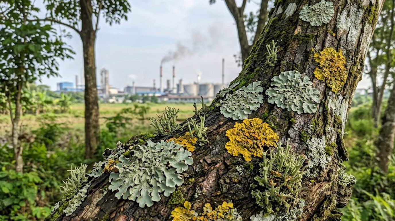 ilustrasi Lichenes Bioindikator Kualitas Udara di Kawasan Industri