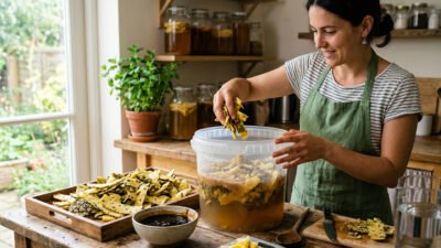 ilustrasi membuat eco enzim dari kulit buah nanas