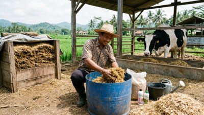 ilustrasi pakan Fermentasi Jerami untuk Sapi Perah